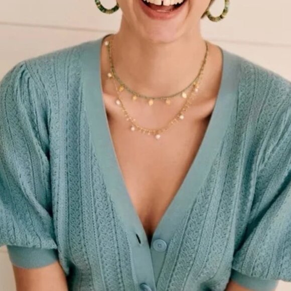 NWT Sezane Lola Jumper - Sky Blue French Cardigan Sweater Causal - Picture 3 of 6